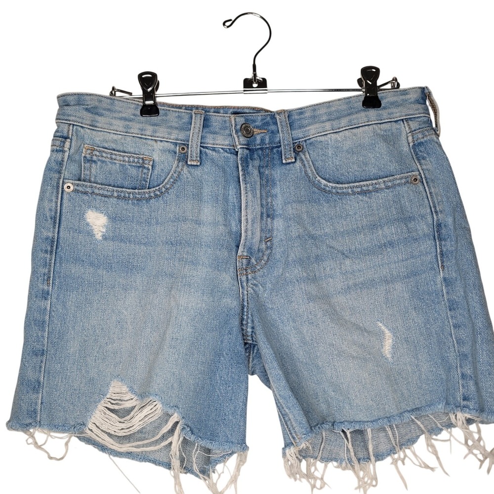 Lucky Brand Women's Size 6/28 Blue Denim Laguna Short Distressed Shorts Frayed